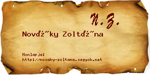 Nováky Zoltána névjegykártya